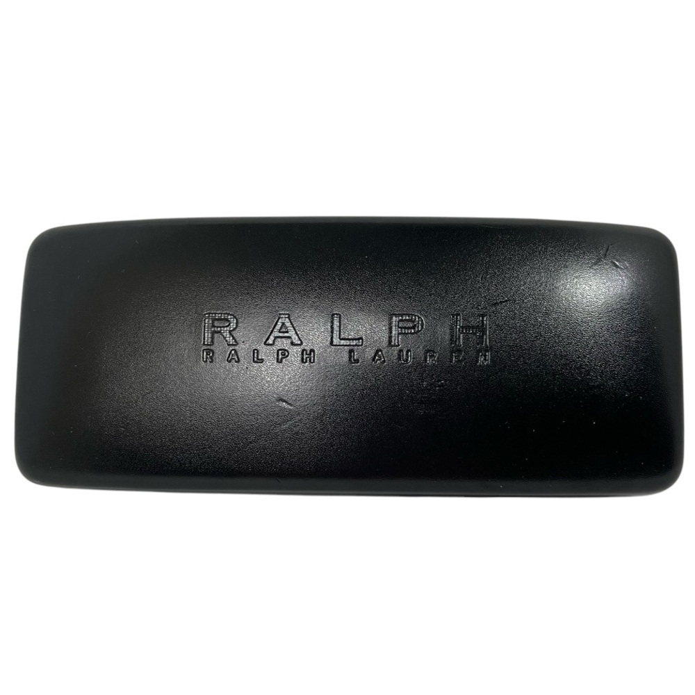 Ralph Lauren Black Hard Shell Eye Glass Case Clam Shell Hinged Embossed Logo